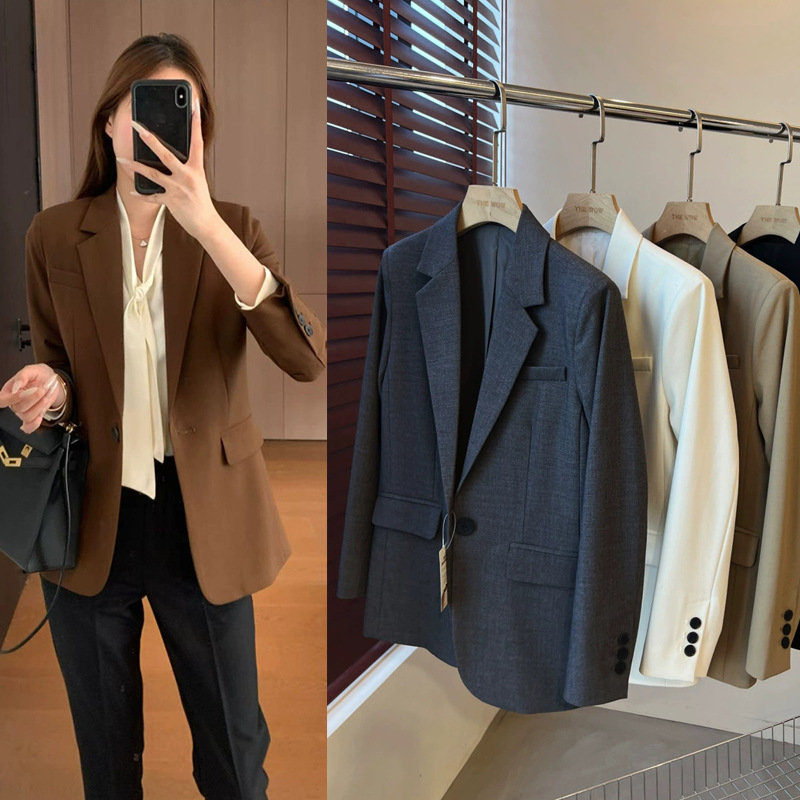 THEWOW Guest Order Three-Dimensional Cut Exquisite Craft Wool Blend Slim-Fit Slim One-Button Suit Jacket