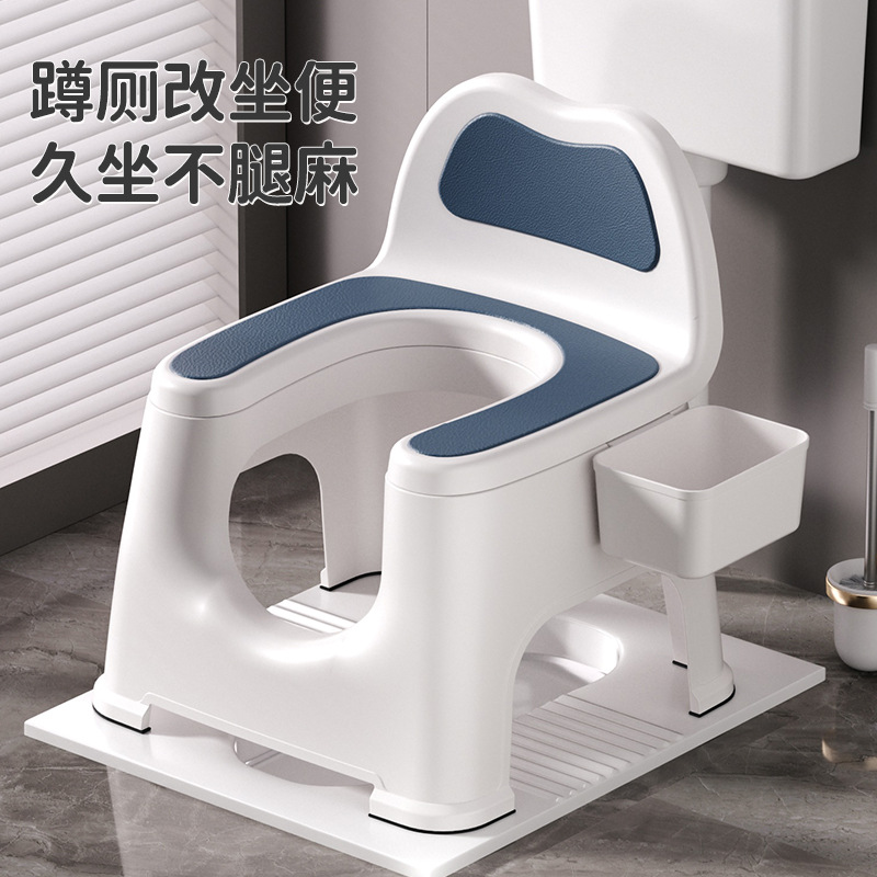 Silla Inodoro Portátil para Adultos de Plástico Lavable para Baño image 1