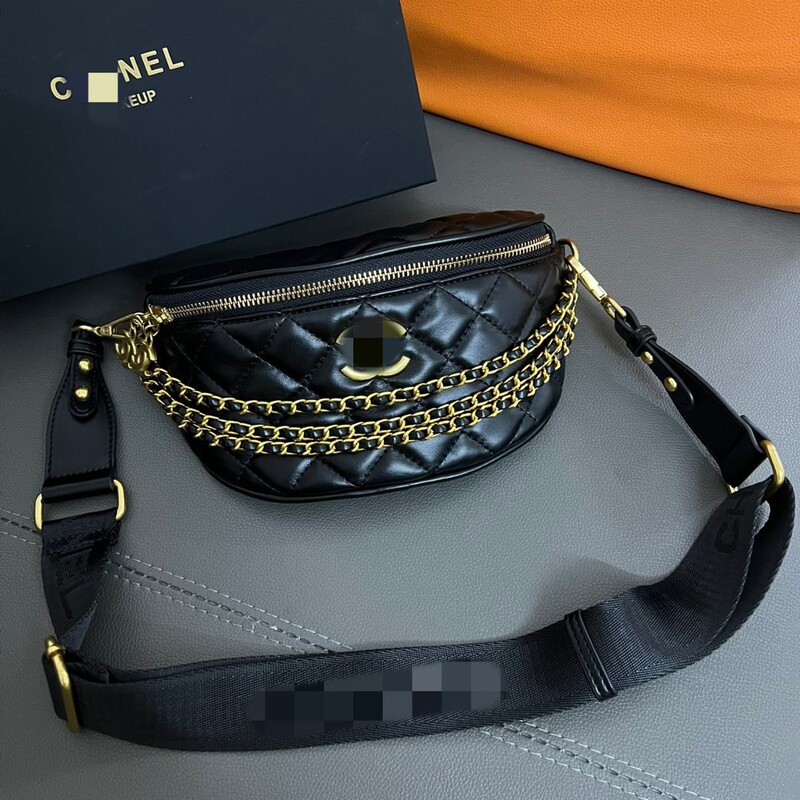 New Chanel-Style Quilted Crossbody Chain Shoulder Bag, Fashionable Waist Bag, Vip Points Redemption Item