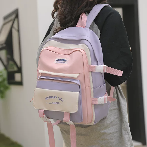 Cross-Border Schoolbags 2025 New Backpacks for High School Students, Fashionable Junior High School Students’ Schoolbags, Trendy and Versatile Backpacks
