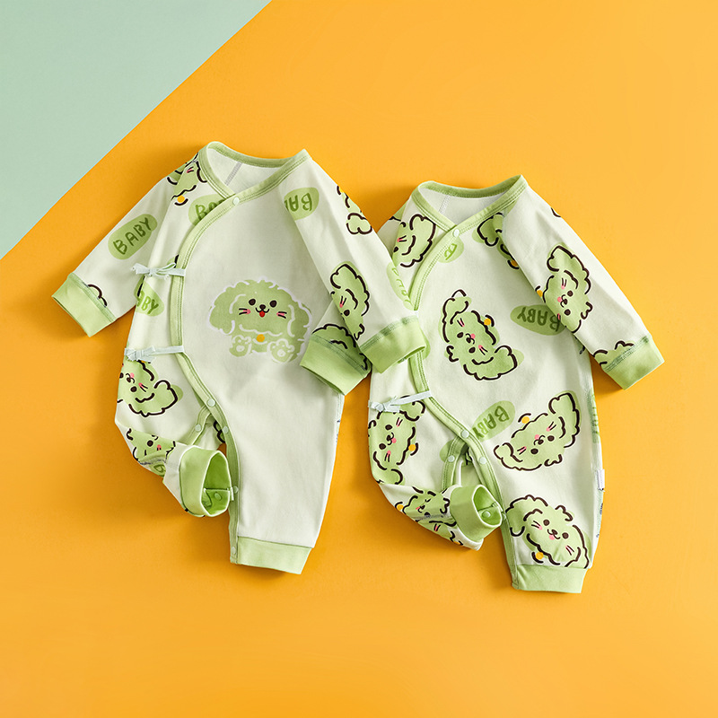 Ropa para niños otoño bebé mono cuatro estaciones sin hueso puro algodón bebé mameluco recién nacido manga larga mameluco