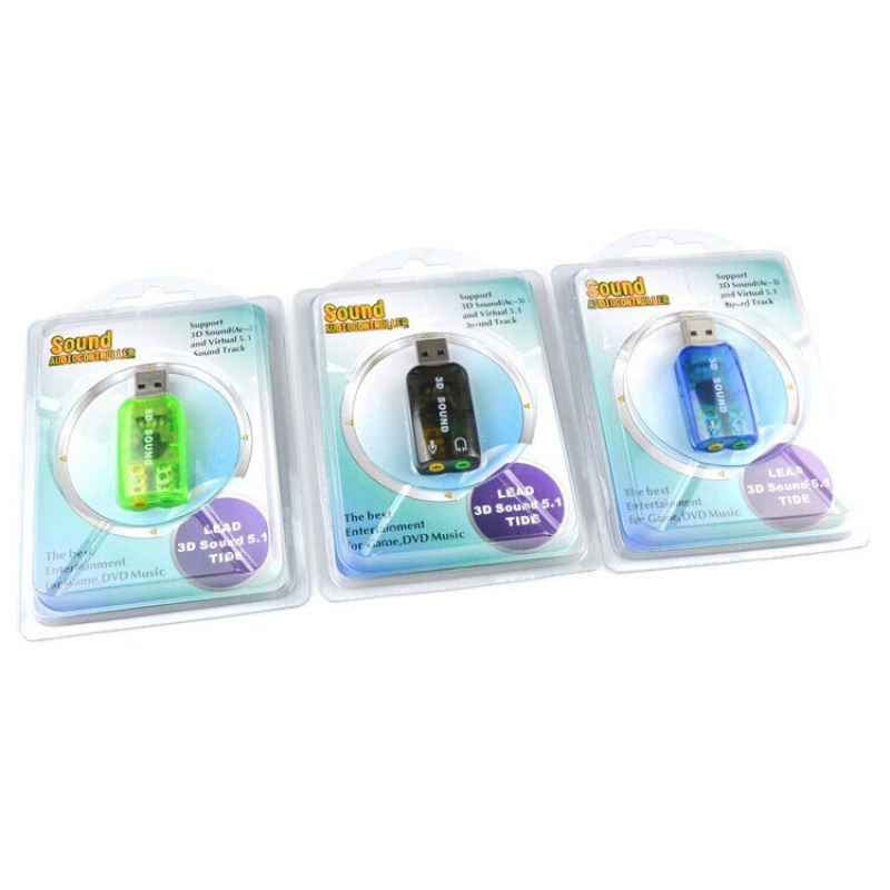 USB computer sound card 5.1 channel external audio card USB interface rotating headermore interface free driver Win7win8