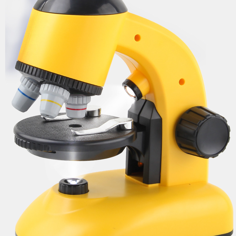 Actualizado microscopio óptico de los niños juguete cabeza giratoria HD 1200 veces Escuela Primaria Bioquímica ciencia y educación traje