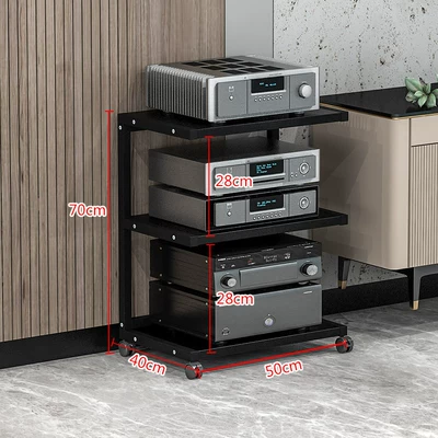 Multi-Layer Movable Storage Stand, Electric car big tripod - 3-layers-of-thickened-black-black-walnut-25-board-thickness