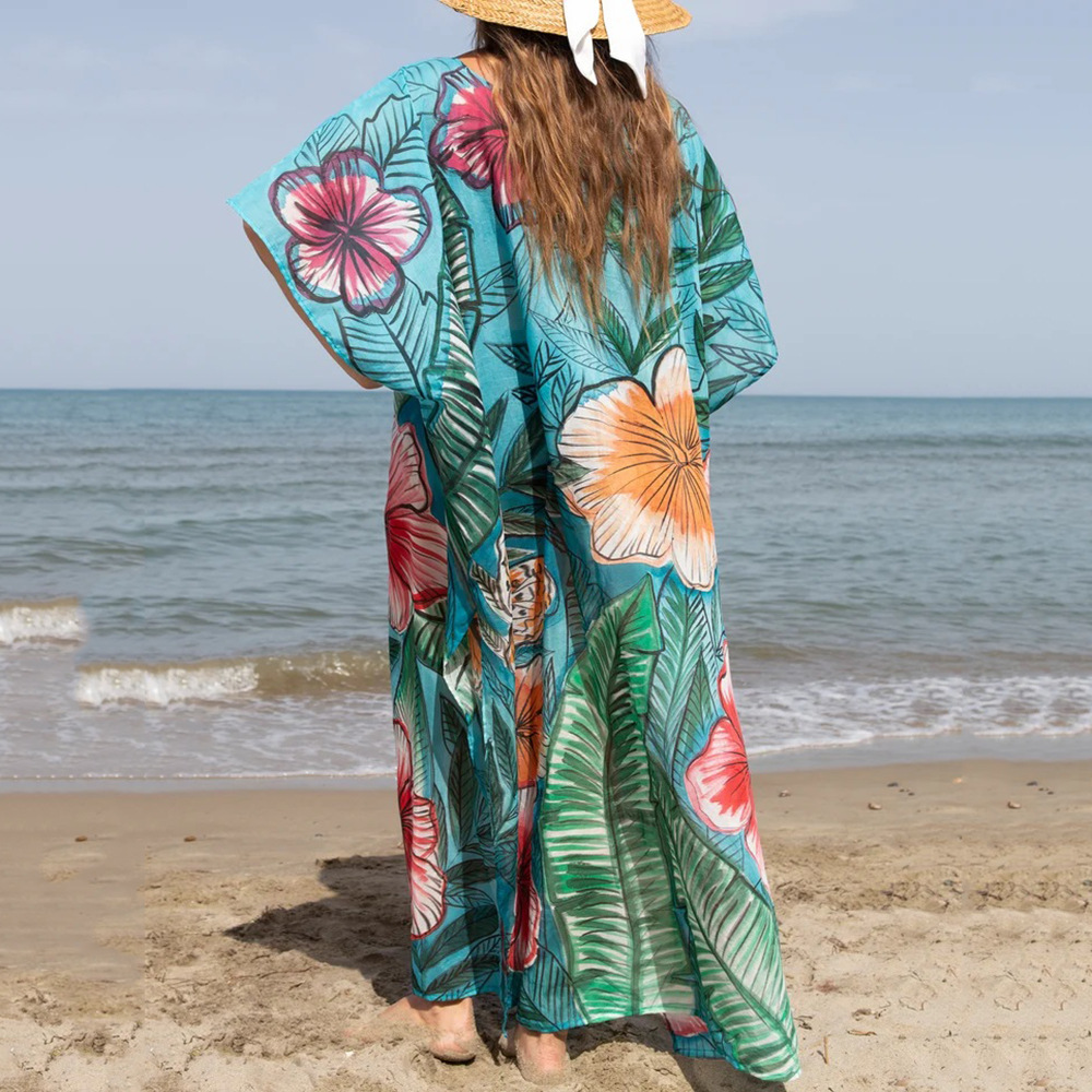 2022 Europa y América nueva playa blusa suelta más tamaño vacaciones traje bikini protección solar camisa 5D199