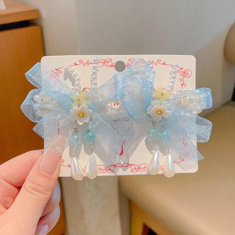 Chica de Hanfu tocado de los niños traje antiguo princesa borla horquilla estilo chino niña paso horquilla clip de pelo