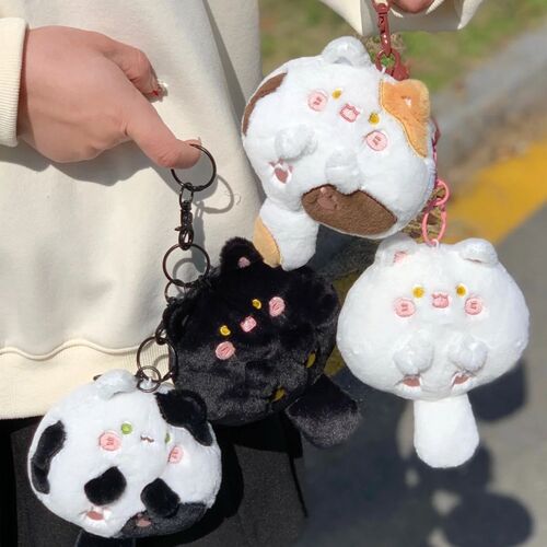 Cute Tuantuan Meow Pendant Tail Squeaking Cat Plush Doll Ins Girly Heart Keychain Girl Gift