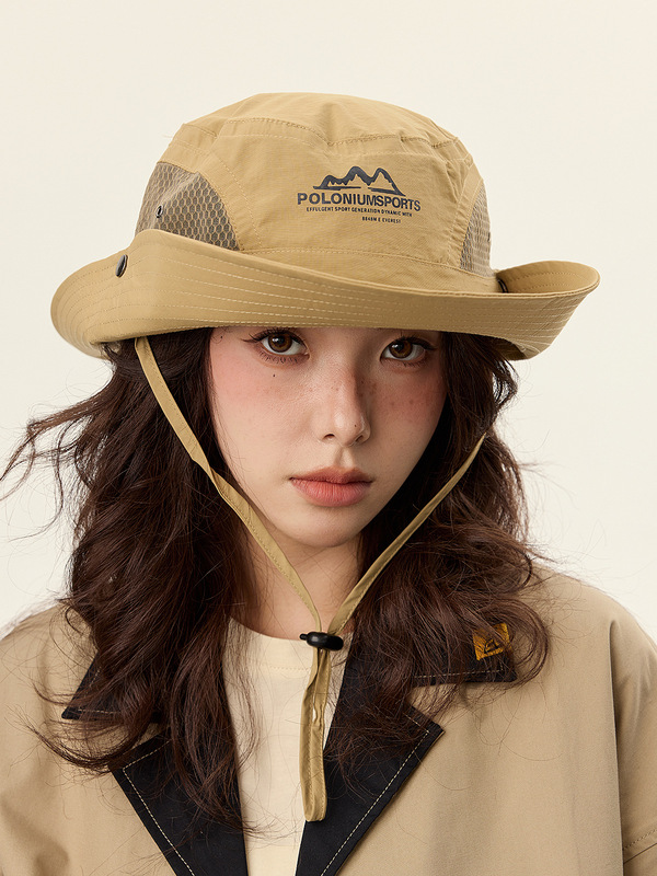 アメリカのレトロなカジュアルなカーキ色の登山帽女性夏の日焼け止め通気シェード漁師帽子釣りキャンプ帽|undefined