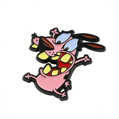 Pink Puppy Hero Brooch Fun Cartoon Badge Classic Animation Peripheral Accessories Childhood Memories Gift (Yaxa sancaqları) - c09-03-c05e-35-1-4