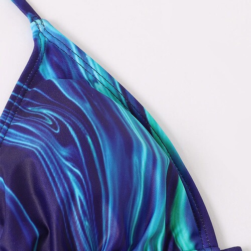 2024 European and American Women's Neck Gaiter Long Sleeve Separate Swimwear Set for AliExpress with Print Sexy Bikini Swimwear Summer
