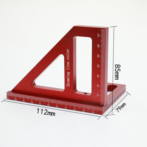 45° ruler 90° ruler woodworking scribing ruler aluminum alloy scale woodworking square ruler triangle ruler woodworking tools