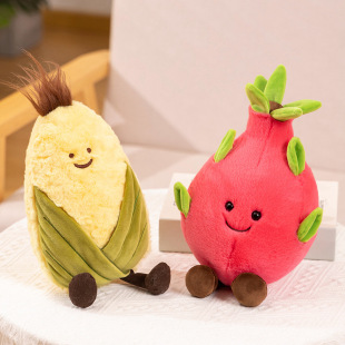 Cute Jc Fruit Series Watermelon Corn Dragon Fruit Soft Cute Home Store Ornaments Doll Kidsren's Comfort Gift