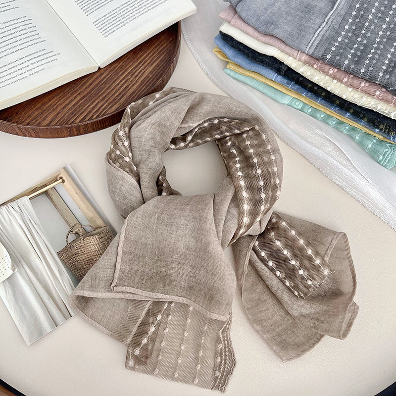 Bufandas de invierno de alta calidad nicho de diseño de algodón y lino cuello turístico bufandas bufandas al por mayor