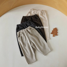 BabyStormi儿童纯色灯芯绒长裤秋冬新款男童女童百搭休闲长裤外出