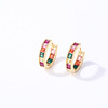 Zirconium, earrings, fashionable advanced small design accessory, light luxury style, bright catchy style