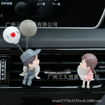 Car Air Outlet Decoration Car | Car Perfume Aromatherapy - grey-tuyere-love-balloon-couple