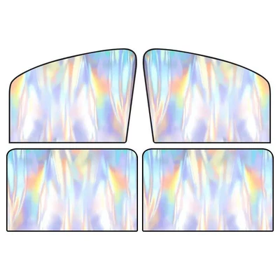 Colorful Sunshade, Summer Sunshade Curtain, Sun shade - titanium-silver-laser-strong-magnet-four-piece-set-for-the-whole-car