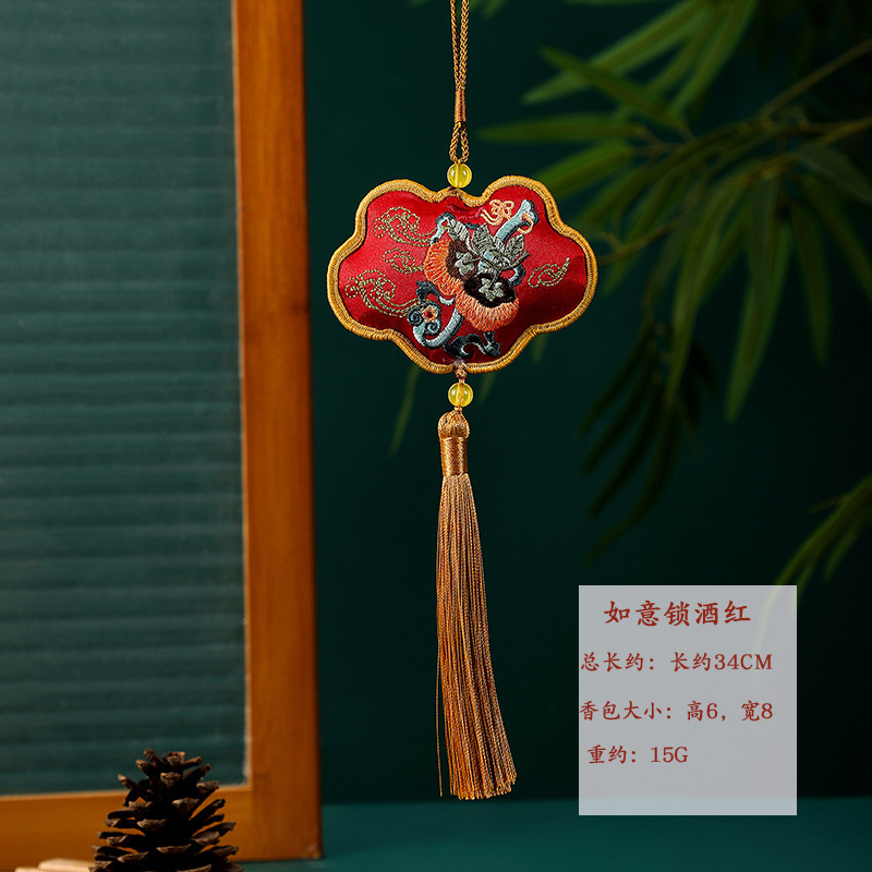 敦煌刺繍フラワーサシェサシェペンダント平和のお守り寺院景勝地文化創造ギフト端午節サシェサシェ|undefined