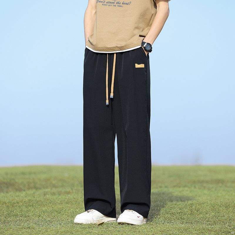 Black straight-leg pants [Single Pack]