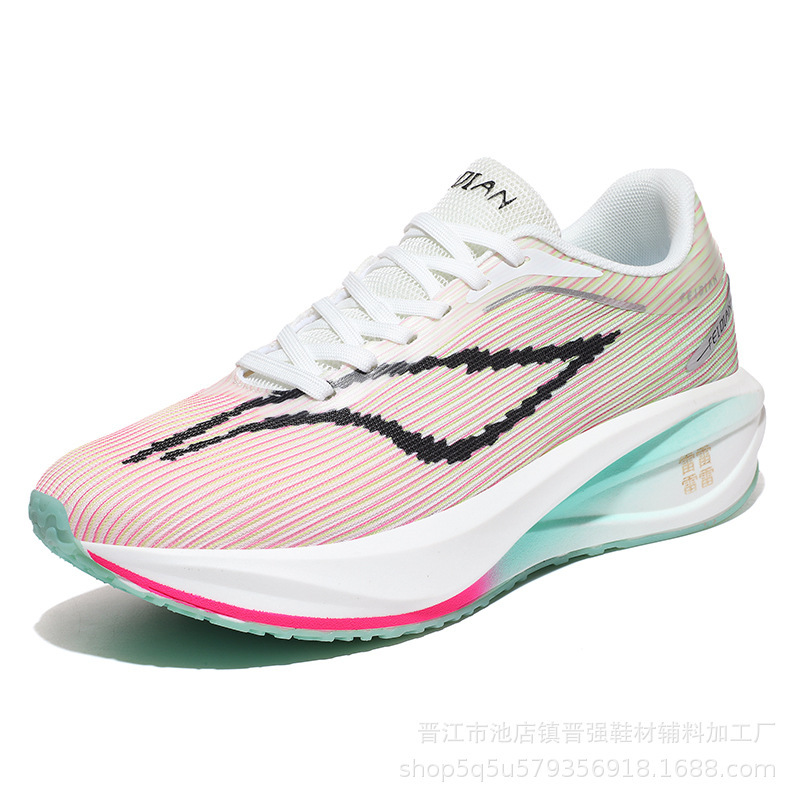 Flying electricidad 5c hombres y mujeres de alta calidad al aire libre ventilado placa de carbono de malla de soporte de conejo rojo zapatos deportivos ociosos para correr zapatos