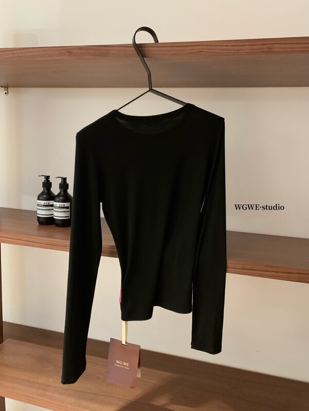 WGWE7059广州十三行女装2025早秋装新款小个子长袖T恤打底衫上衣|undefined