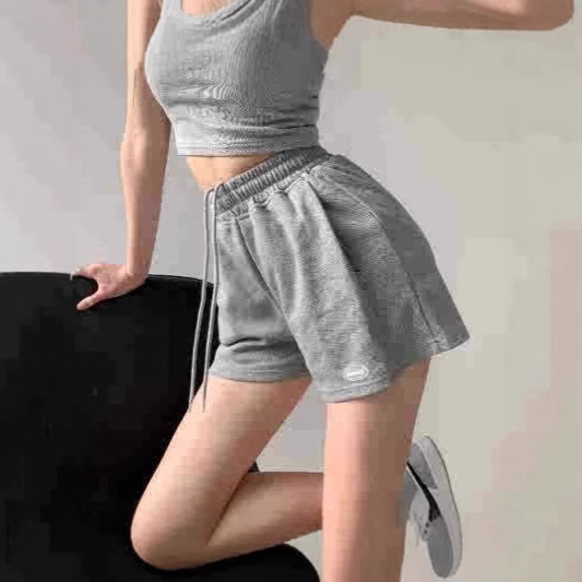 Slimming Long-Leg Sports Casual Shorts for Women, Summer Korean Version Versatile Running Wide-Leg Pants, Home Hot Pants for Outdoor Wear