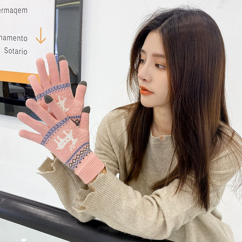 Keep warm travel knitted gloves, wholesale
