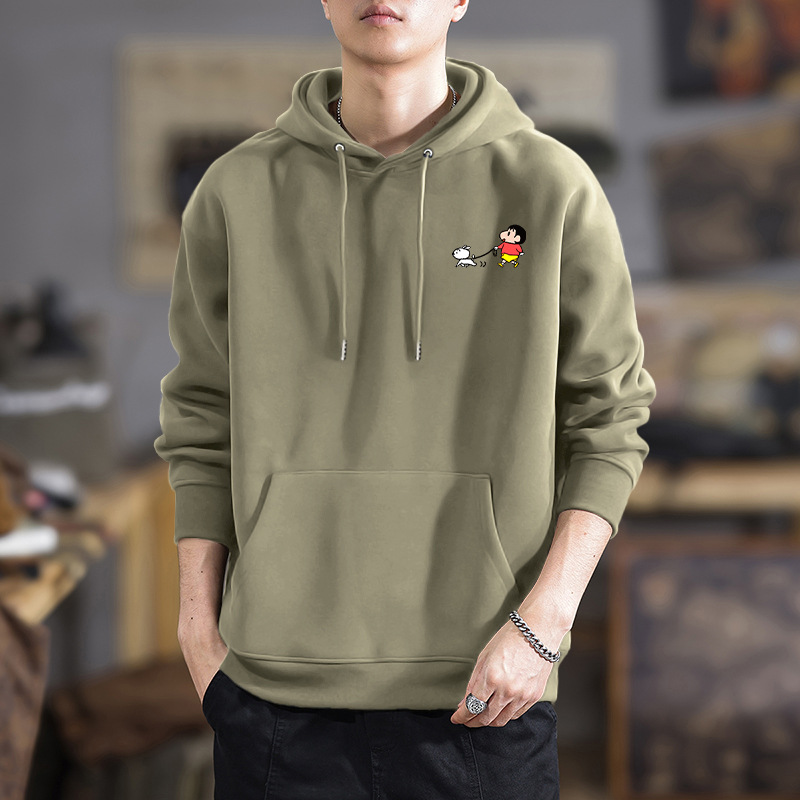 Chaqueta con capuz para hombres primavera y otoño marca de moda americana con chaqueta gruesa de lana de invierno de gran tamaño