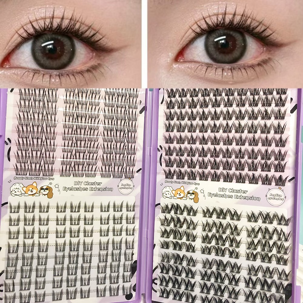 Serie de pestañas postizas transfronterizas Libro de pestañas de comercio exterior Pestañas postizas en inglés completas Pestañas postizas de gran capacidad, pelo segmentado de un solo racimo