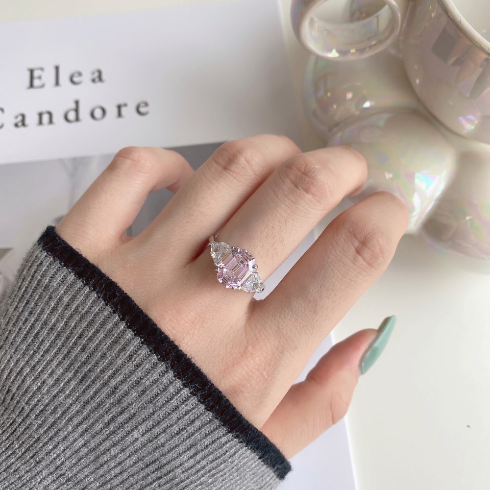 Fashion Geometric Sterling Silver Plating Zircon Rings