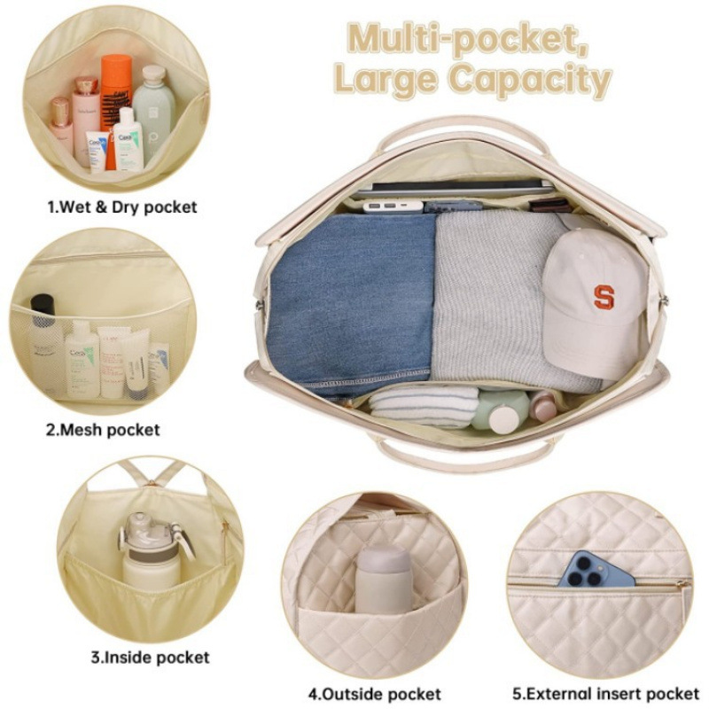 Mayorista de moda para hombres y mujeres bolsas deportivas impermeables de alta capacidad bolsa de viaje se puede llevar con un solo hombro de tres piezas