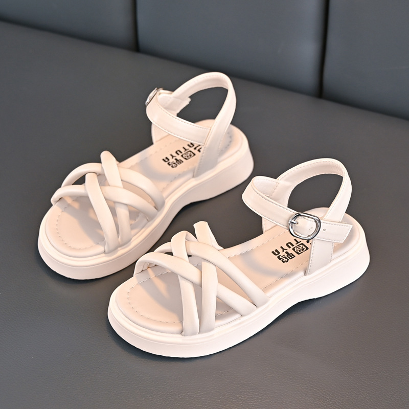 Sandalias de niñas 2026 primavera y otoño nuevas niñas zapatos de princesa extranjera zapatos de playa suave zapatillas de niños