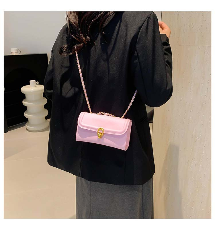 Cataramă cu lanț, ocazional, crossbody cu umăr, personalitate, culoare solidă, simplu 2024, frumos, pătrat mic, pentru femei_voghion.com