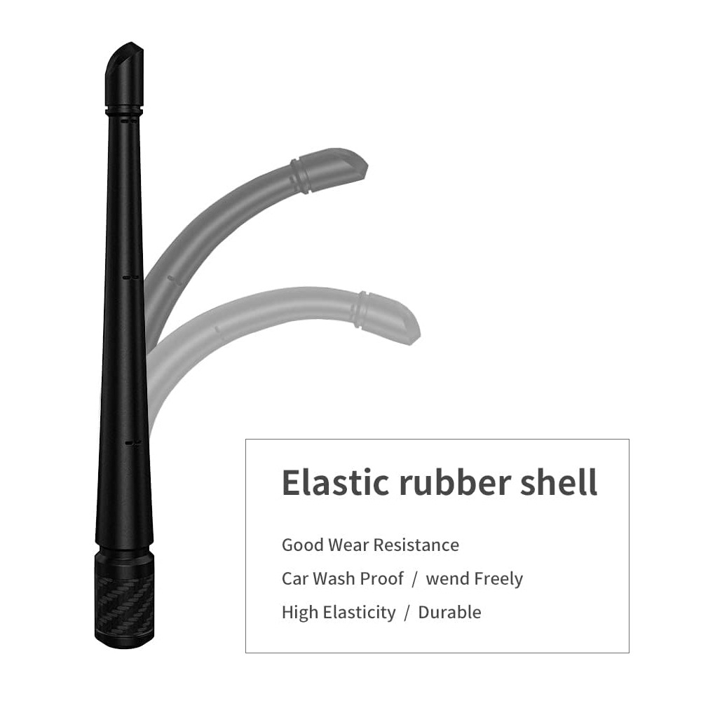 1 Set of Antenna + Screws 7inch Black Suitable for Ford F150 Raptor 09-22 Off-Road Vehicle Fm Rubber Antenna
