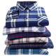 100 Cotton Sanding Long-sleeved Middle-aged Shirt Men's Autumn 2024 New Arrival Dad's Spring and Autumn Plaid Cotton Shirt