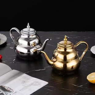 Thickened Stainless Steel Gourd Kettle Hotel Restaurant Tea Kettle with Filter Household Long Spout Kettle Induction Cooker Suitable for Making Tea