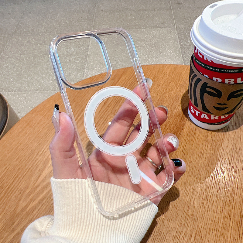 Suitable for Apple 17 Magnetic Case iPhone Phone Case 15 Transparent 13 Acrylic 14 Foreign Trade Wholesale 16Promax