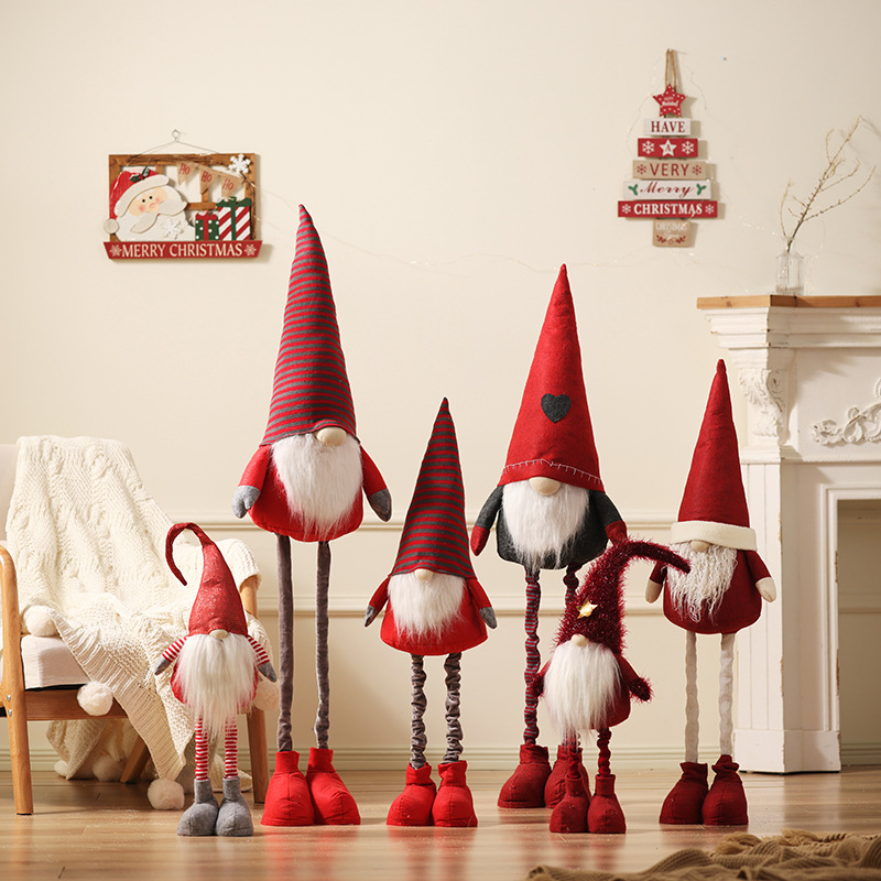 Nuevos productos transfronterizos muñecas de Papá Noel de tamaño grande Europa y América venta caliente sin cara viejos accesorios de diseño de escena de Navidad