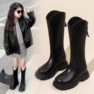 Girls' Boots 2025 New Autumn and Winter Boots Kidsren's Boots Winter Women's Boots High-Top Plus Suede Leather Boots