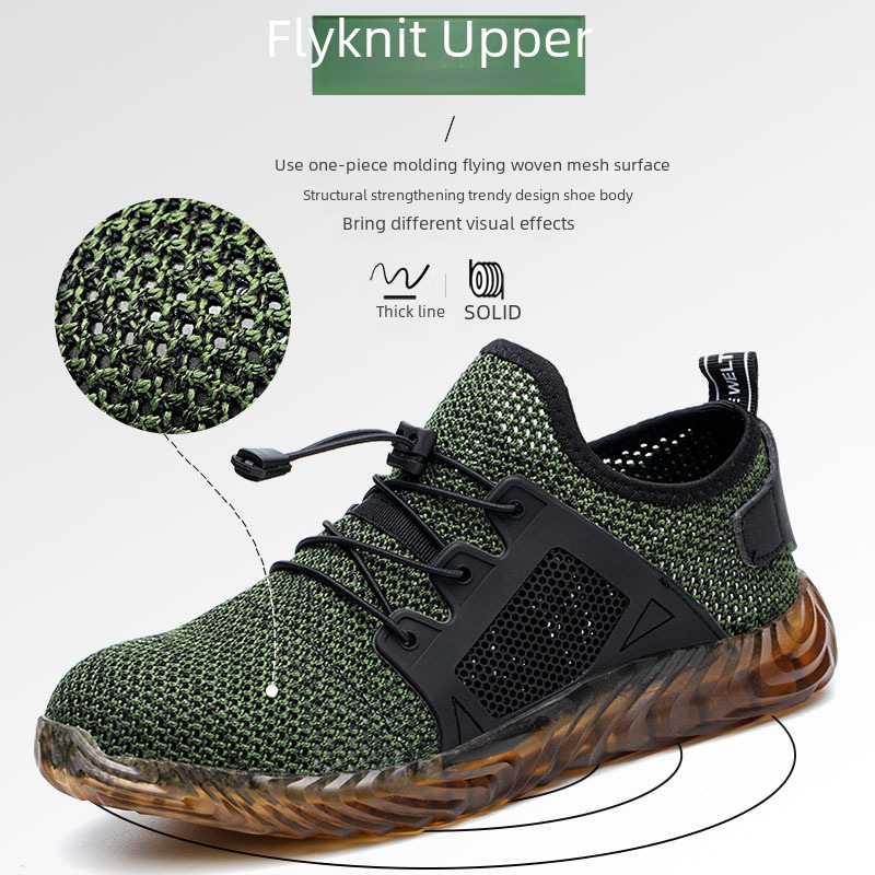 Cross-border anti-smashing breathable safety work shoes for men, anti-puncture work shoes, safety construction site shoes, breathable protective shoes