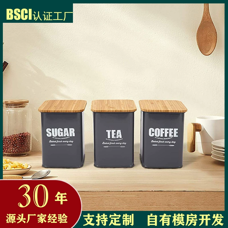 Фабрика прямого оцинкованного железа квадратных банок железа кухня хранения банок конфеты чай кофе хранения банок костюм