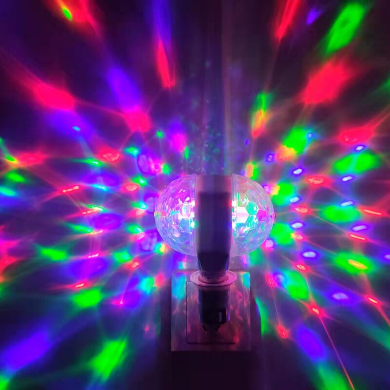 クロスボーダー専用ledダブルヘッドカラフル回転水晶魔球灯djディスコ雰囲気ktvパーティ舞台灯|undefined