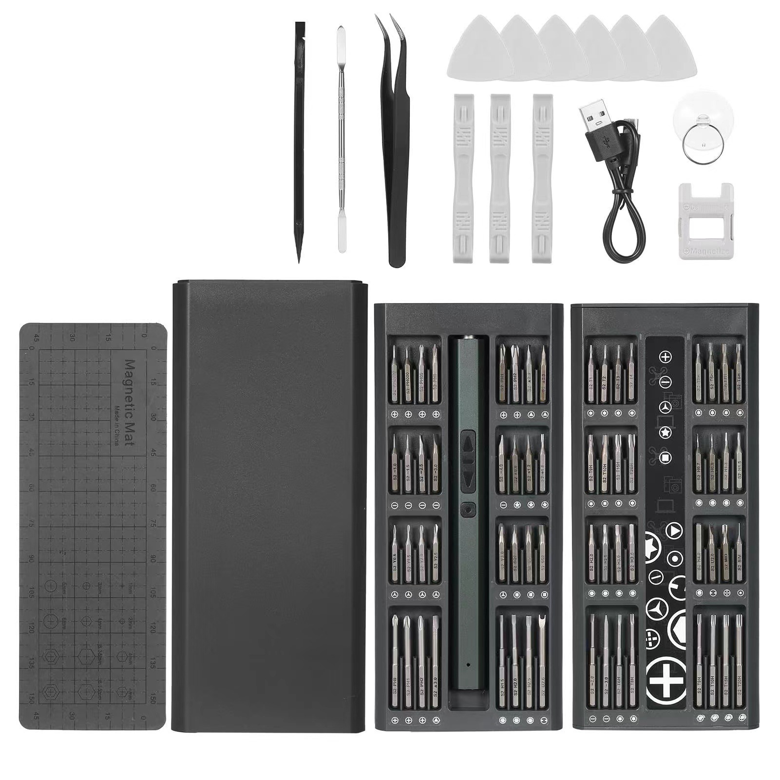 Transfronterizos 68 en uno destornillador eléctrico de precisión pequeño recargable tipo herramienta de destornillador eléctrico portátil doméstico