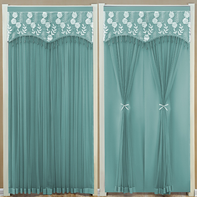 Anti-mosquito Lining Door Curtain Punch-free Four Seasons Door Curtain Velcro Telescopic Rod Universal Long Door Curtain Horizontal Bathroom Universal
