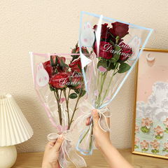 小兔兔多支袋 防水opp透明卡通兔子diy鮮花包裝袋花藝 花束包裝紙