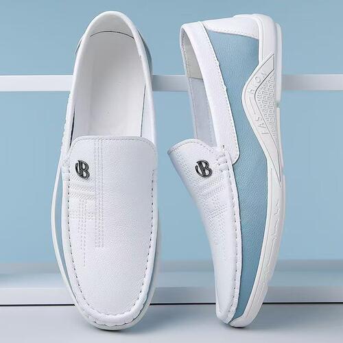 Moccasin-bean shoes men's new style real soft leather breathable casual shoes step-on driving men's lazy shoes