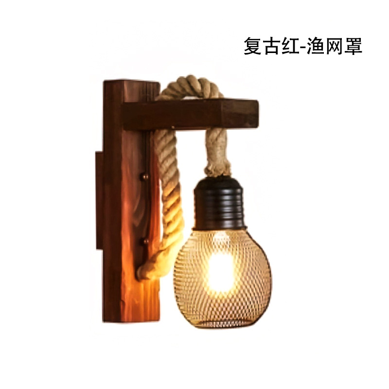 American country retro cafetería pasillo restaurante bar creativo madera madera lámpara de pared