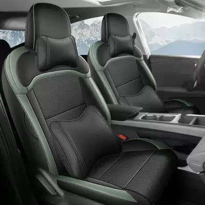 Modelə uyğun (Original) oturacaq örtükləri — with all-season, fully enclosed seat cushions - black-green-deluxe-edition-note-the-model-year-front-row-fully-covered-rear-row-partially-covered