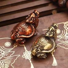 黄铜龙龟霸下玄武龟书房摆件中式纯铜茶桌茶宠文玩把件个性小乌龟