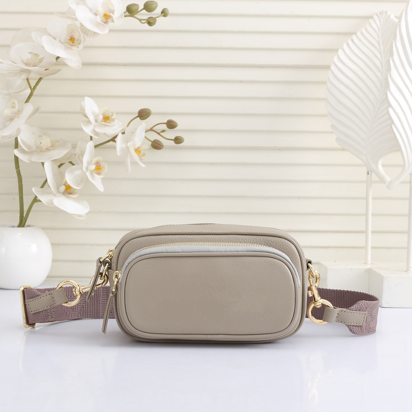 Autentica versione coreana da donna, semplice ed elegante, transfrontaliera, nuovo modello con scomparti multipli con cerniera, strato superiore_voghion.com